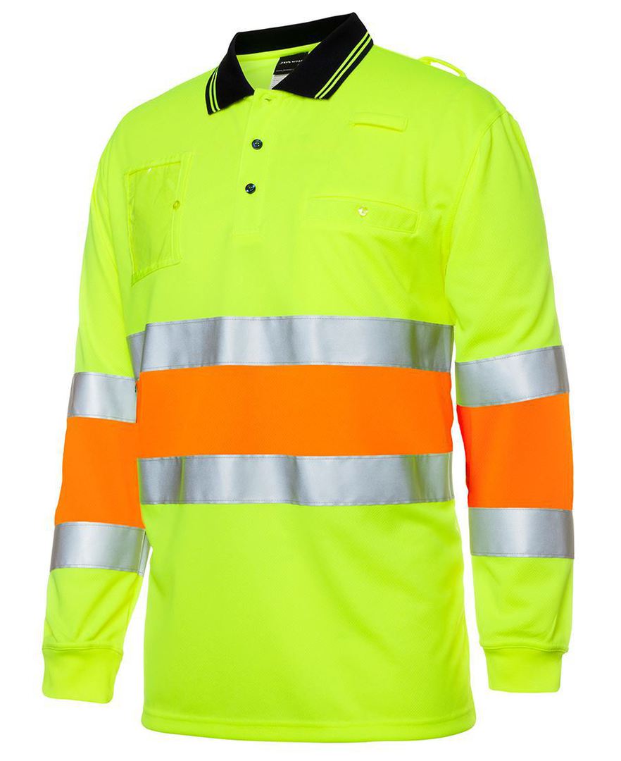6QTDP JBs HV BIOMOTION (D+N) L/S POLO,"Long Sleeve BIO MOTION,  a safety essential for any work crew","<h3>Details</h3><ul>	<li> image 1